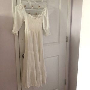 Midi white summer dress by Oak + Fort